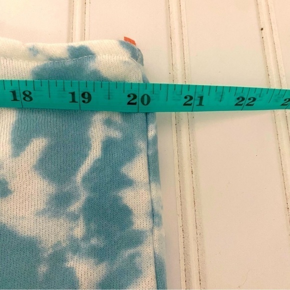 Colsie Blue Tie Dye Jumper Romper Crop Jumpsuit Fleece Lounge Casual Size Medium - Picture 10 of 12
